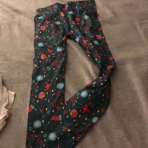 Fleece lined xmas leggings